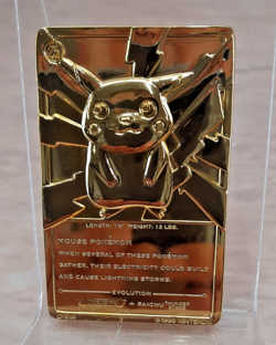 Pikachu 1999 Pokemon 23K Gold-Plated Burger King Promo Trading Card In Case - Image 2