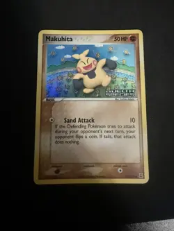 Makuhita Delta Species #75/113 Reverse Holo Stamped Pokemon TCG Card LP - Image 1