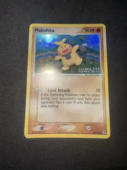 Makuhita Delta Species #75/113 Reverse Holo Stamped Pokemon TCG Card LP - Image 2