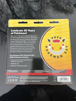 Pokemon TCG Pokemon Day 2026 Anniversary Box Pikachu Promo Card Coin Boosters - Image 2