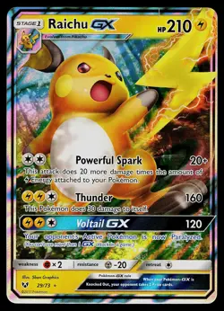 Pokemon Card - Raichu GX Shining Legends 29/73 Holo Rare GX 2017 - Image 1
