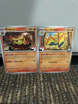 Pokemon Emboar 013/086 Prize Pack Series 8 Card Regular & Quilava - Image 1