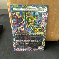 Mikey & Leo, Chaos & Order - Borderless R 0200 MTG Teenage Mutant Ninja Turtles - Image 2