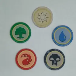 MTG Magic the Gathering - Vintage Magic Mana Poker Chip Set of 5 Chips Promo - Image 1