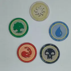 MTG Magic the Gathering - Vintage Magic Mana Poker Chip Set of 5 Chips Promo - Image 2