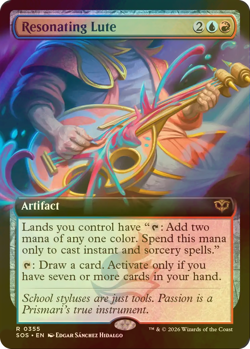 MTG Secrets of Strixhaven Resonating Lute Extended Art Foil 0355 - Image 1