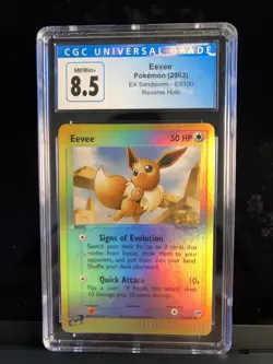 2003 Pokemon EX Sandstorm #63 Eevee Reverse Holo CGC 8.5 NM-MT+ - Image 1