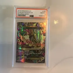 2015 POKEMON XY ROARING SKIES #105 FULL ART/M RAYQUAZA EX PSA 8 - Image 1