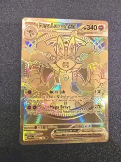 Pokemon MEGA LUCARIO EX 188/132 Mega Evolution GOLD SECRET RARE *Very Clean* - Image 1