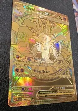 Pokemon MEGA LUCARIO EX 188/132 Mega Evolution GOLD SECRET RARE *Very Clean* - Image 3