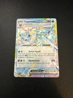 Vaporeon ex 023/131 Prismatic Evolution Holo Double Rare Pokemon - Image 1