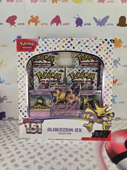 Pokemon TCG Scarlet and Violet - 151 Alakazam ex Collection Box - 4 Packs 820650855269 - Image 1