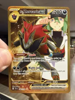 Pokemon TCG N's Zoroark ex 189/159 Hyper Rare Journey Together NM - Image 1