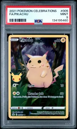 2021 POKEMON CELEBRATIONS #005 FULL ART/PIKACHU PSA 9 - Image 1