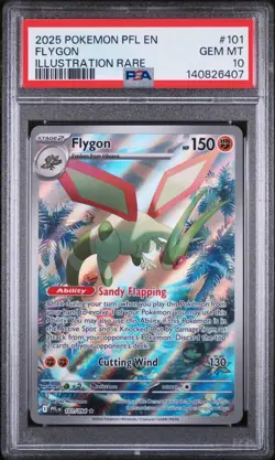 2025 POKEMON PFL EN-PHANTASMAL FLAMES ILLUSTRATION RARE #101 FLYGON PSA 10 - Image 1