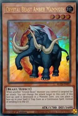 BLCR-EN051 CRYSTAL BEAST AMBER MAMMOTH ULTRA RARE 1ST EDITION YuGiOh CARD - Image 1