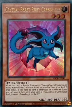BLCR-EN047 CRYSTAL BEAST RUBY CARBUNCLE ULTRA RARE 1ST EDITION YuGiOh CARD - Image 1
