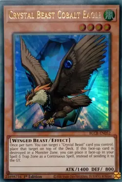 BLCR-EN052 CRYSTAL BEAST COBALT EAGLE ULTRA RARE 1ST EDITION YuGiOh CARD - Image 1