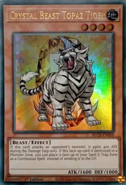BLCR-EN050 CRYSTAL BEAST TOPAZ TIGER ULTRA RARE 1ST EDITION YuGiOh CARD - Image 1