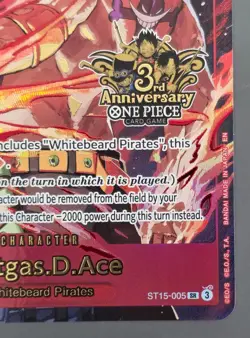 Portgas.D.Ace ENGLISH (Japanese Version 3rd Anniversary Set) ST15-005 One Piece - Image 5