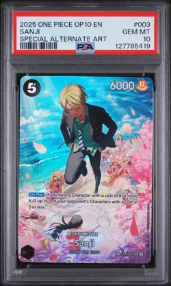 2025 ONE PIECE OP10-ROYAL BLOOD SPECIAL ALTERNATE ART #003 SANJI PSA 10 - Image 1