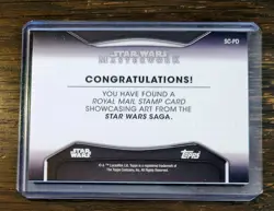 2021 Topps Star Wars Masterwork Poe Dameron Black Royal Mail Stamp Card #/5 - Image 2