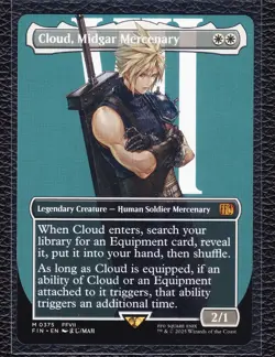 MTG: Final Fantasy: Cloud, Midgard Mercenary (Borderless) (Regular) Mythic #375 - Image 1