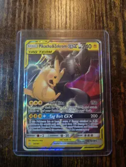 Pokemon Pikachu & Zekrom GX TAG TEAM Ultra Rare Sun & Moon 33/181 240 HP Card - Image 1