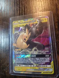 Pokemon Pikachu & Zekrom GX TAG TEAM Ultra Rare Sun & Moon 33/181 240 HP Card - Image 3