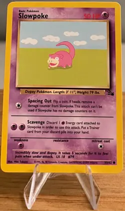 Slowpoke #79 Non-Holographic Pokemon Card Near Mint 55/62 Common Fossil Set 1999 - Image 3