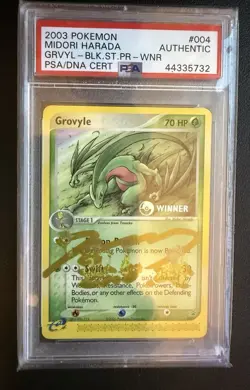 PSA Autographed Pokemon Card - Black Star Winner Promo Grovyle - Midori Harada - Image 1