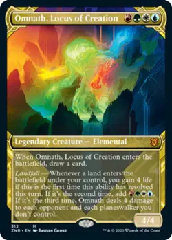 1x Omnath, Locus of Creation - Showcase NM-Mint, English Zendikar Rising MTG Mag - Image 1
