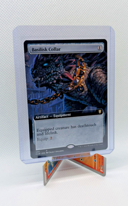 MTG - Basilisk Collar - Extended Art Rare #595 - CL: Battle for Baldur's Gate NM - Image 1