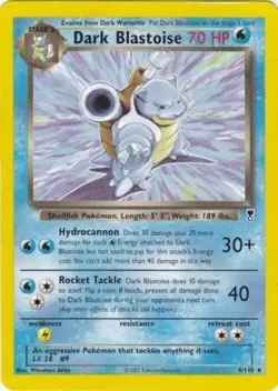 Pokemon TCG - Dark Blastoise - 4/110 - Rare - Legendary Collection [Light Play] - Image 1