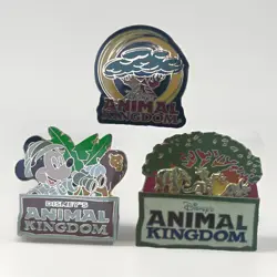 3 Walt Disney World Animal Kingdom WDW Pins Rare Tree Life Mickey Pin Lot Bundle - Image 1