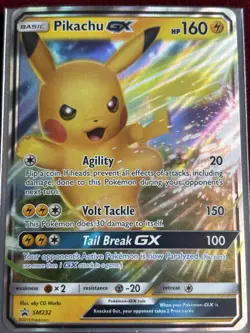 Pokemon Pikachu GX Holo SM232 Promo Card Basic 2019 English Pokemon TCG - Image 2