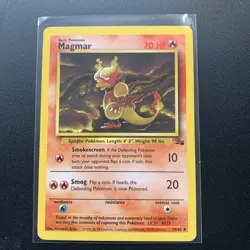 Magmar 39/62 Pokemon Cards WOTC TCG: Base Set 1999 Fire LP UK Rare - Image 1