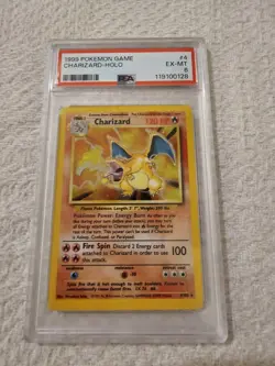 Pokemon Charizard Base Set Holo 1999 PSA 6 #119100128 Make Offer! 🔥🔥🔥 - Image 1