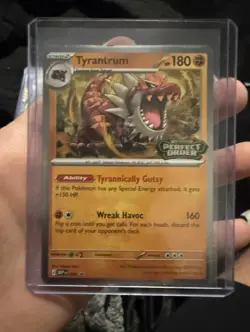 Pokemon Tyrantrum Perfect Order Rare Stage 2 180 HP Card 066 Dragon 160 Attack - Image 1