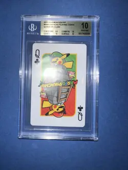 BGS 10 PRISTINE MARIO PIKACHU PLAYING CARDS JACK OF HEARTS POKEMON CENTER 2016! - Image 2