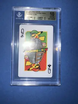 BGS 10 PRISTINE MARIO PIKACHU PLAYING CARDS JACK OF HEARTS POKEMON CENTER 2016! - Image 3