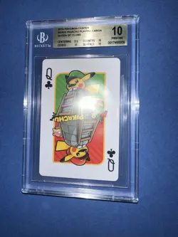 BGS 10 PRISTINE MARIO PIKACHU PLAYING CARDS JACK OF HEARTS POKEMON CENTER 2016! - Image 4