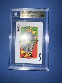 BGS 10 PRISTINE MARIO PIKACHU PLAYING CARDS JACK OF HEARTS POKEMON CENTER 2016! - Image 5