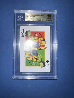 BGS 10 PRISTINE MARIO PIKACHU PLAYING CARDS JACK OF CLUBS POKEMON CENTER 2016! - Image 3