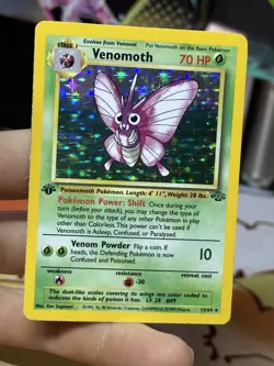 1st Edition Venomoth 13/64 Jungle 1999 Holo Rare WOTC Pokemon Card TCG - Image 3