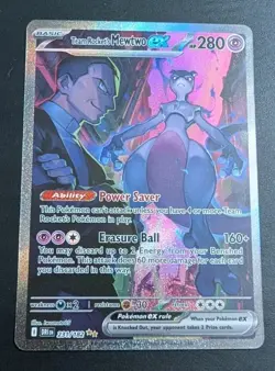 Pokemon Team Rocket's Mewtwo EX 231/182 Sv10 Destined Rivals Holo 280 HP NM - Image 1