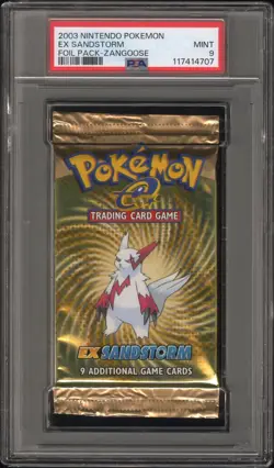 2003 NINTENDO POKEMON EX SANDSTORM BOOSTER PACK ZANGOOSE PSA MINT 9 - Image 1