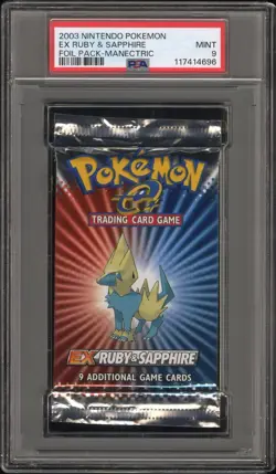 2003 NINTENDO POKEMON EX RUBY & SAPPHIRE BOOSTER PACK MANECTRIC PSA MINT 9 - Image 1