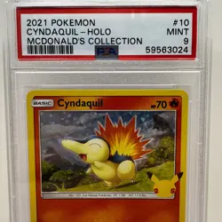 2021 POKEMON MCDONALD'S COLLECTION #10/25 CYNDAQUIL HOLO - PSA 9 MINT - Image 2