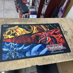 2020 Yu-Gi-Oh! Slifer Obelisk Ra Egyptian God Game Playmat Mat Konami - Image 1